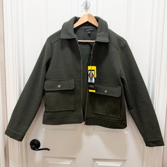 Banana Republic Women's Jacket Size S Dark Green Soft Brushed Fabric Casual NEW - Picture 16 of 16